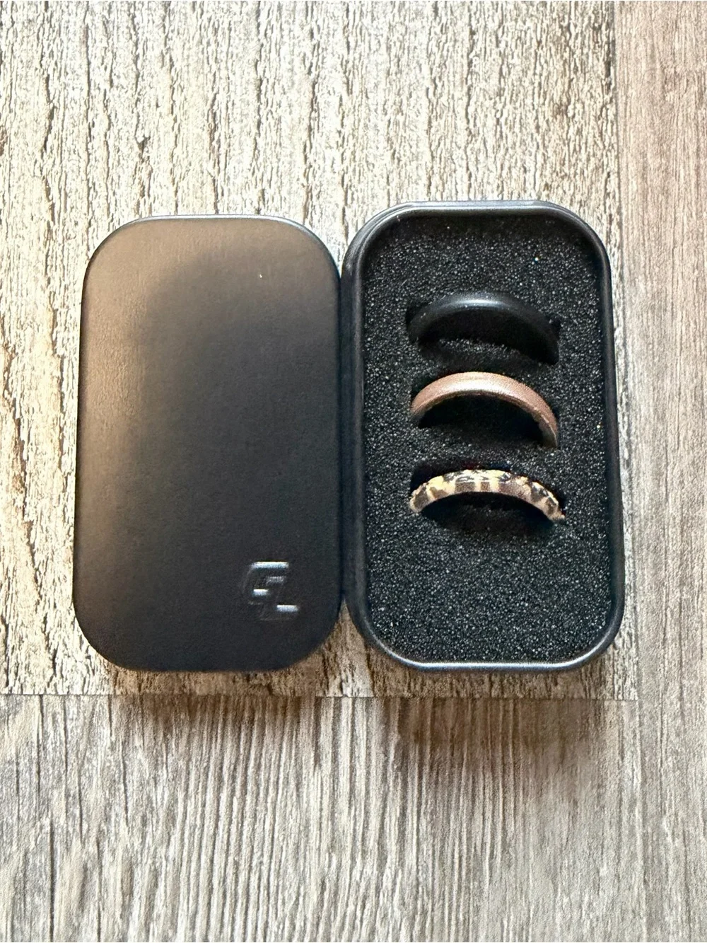 Stackable Women’s Ring Set in Black, Leopard Print & Taupe - Fashion Rings